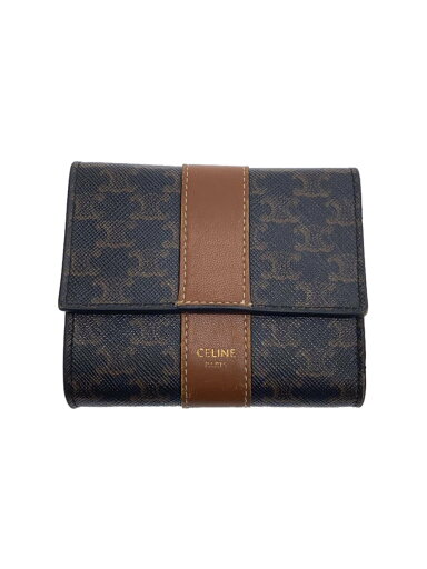 【中古】CELINE◆3つ折り財布/レザー/BRW/総柄/レディース【服飾雑貨他】 【中古】CELINE◆3つ折り財布/レザー/BRW/総柄/レディース【服飾雑貨他】