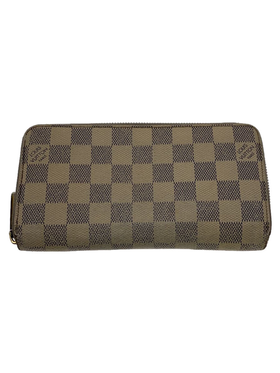 【中古】LOUIS VUITTON◆ジッピー・ウォレット_ダミエ・アズール_WHT/PVC/WHT/レディース【服飾雑貨他】