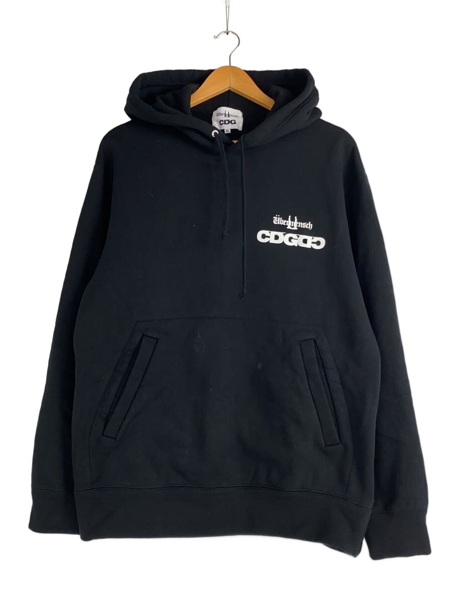【中古】CDG◆×G-DRAGON/クラシックフーデッドシャツ/XL/コットン/ブラック/Ubermensch【メンズウェア】