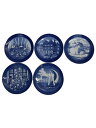 【中古】ROYAL COPENHAGEN◆イヤープレートSET/5点セット/BLU/2008～2012年【キッチン用品】