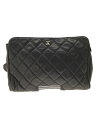 【中古】CHANEL◆クラッチバッグ/レザー/BLK/内側劣化【バッグ】