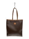 【中古】CELINE◆マカダム柄/トートバッグ/レザー/BRW/M14【バッグ】