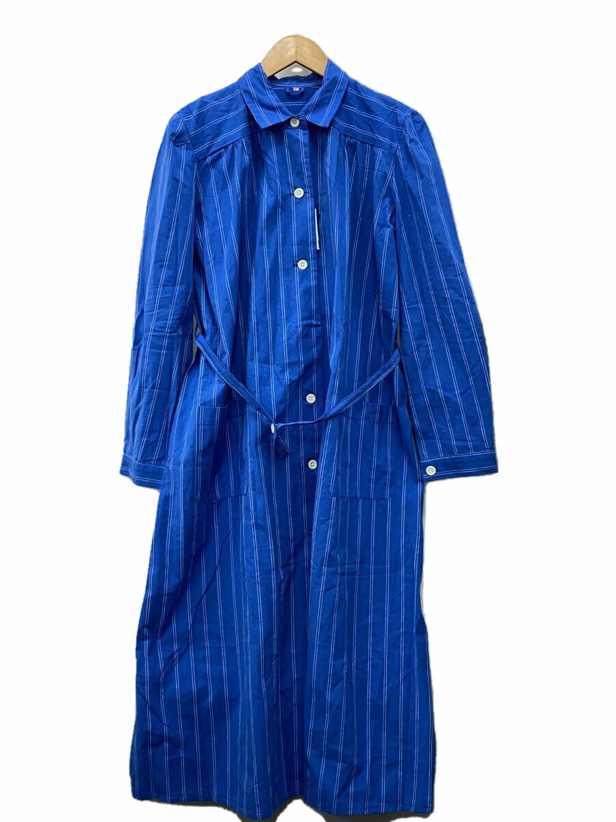 【中古】SWEDISH MILITARY◆コート/44/--/BLU/ブルー/ストライプ/ホスピタルコート//【レディースウェア】