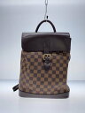 【中古】LOUIS VUITTON◆レザー傷・劣化/ソーホー_ダミエ・エベヌ/PVC/BRW【バッグ】