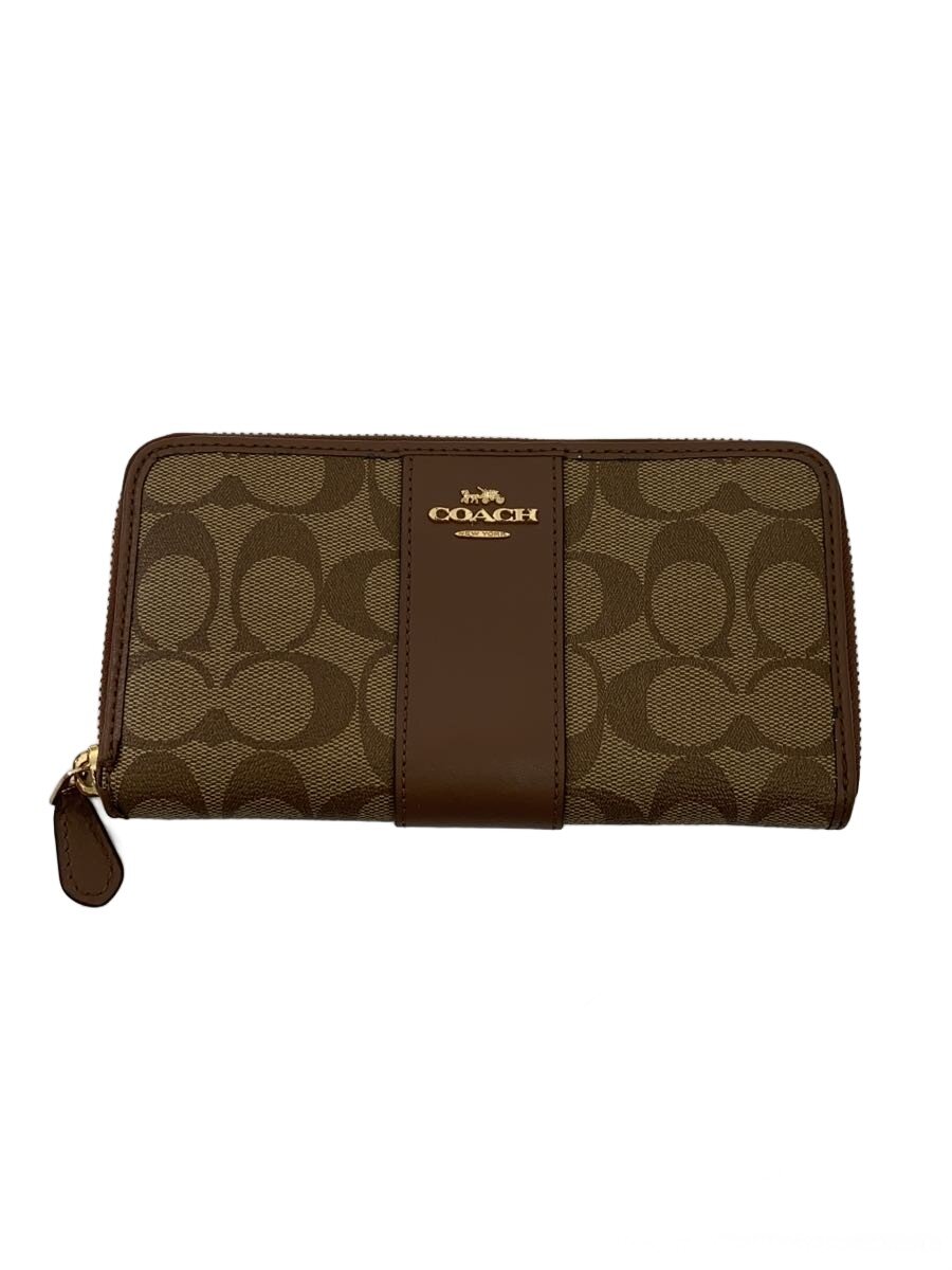 【中古】COACH◆長財布/レザー/BRW/総柄/レディース【服飾雑貨他】