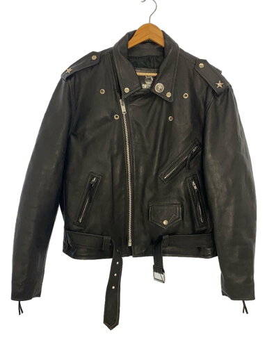 【中古】REBEL RIDER/レザージャケット/USA製/ワンスター/ブラック/44【メンズウェア】 【中古】REBEL RIDER/レザージャケット/USA製/ワンスター/ブラック/44【メンズウェア】