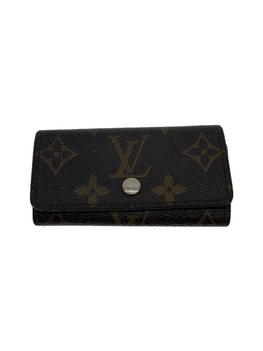 鑰匙圈 - 【中古】LOUIS VUITTON◆ミュルティクレ4_モノグラム・キャンバス_BRW/レザー/BRW/レディース【服飾雑貨他】