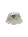 【中古】STUSSY◆バケットハット/--/WHT/メンズ【服飾雑貨他】