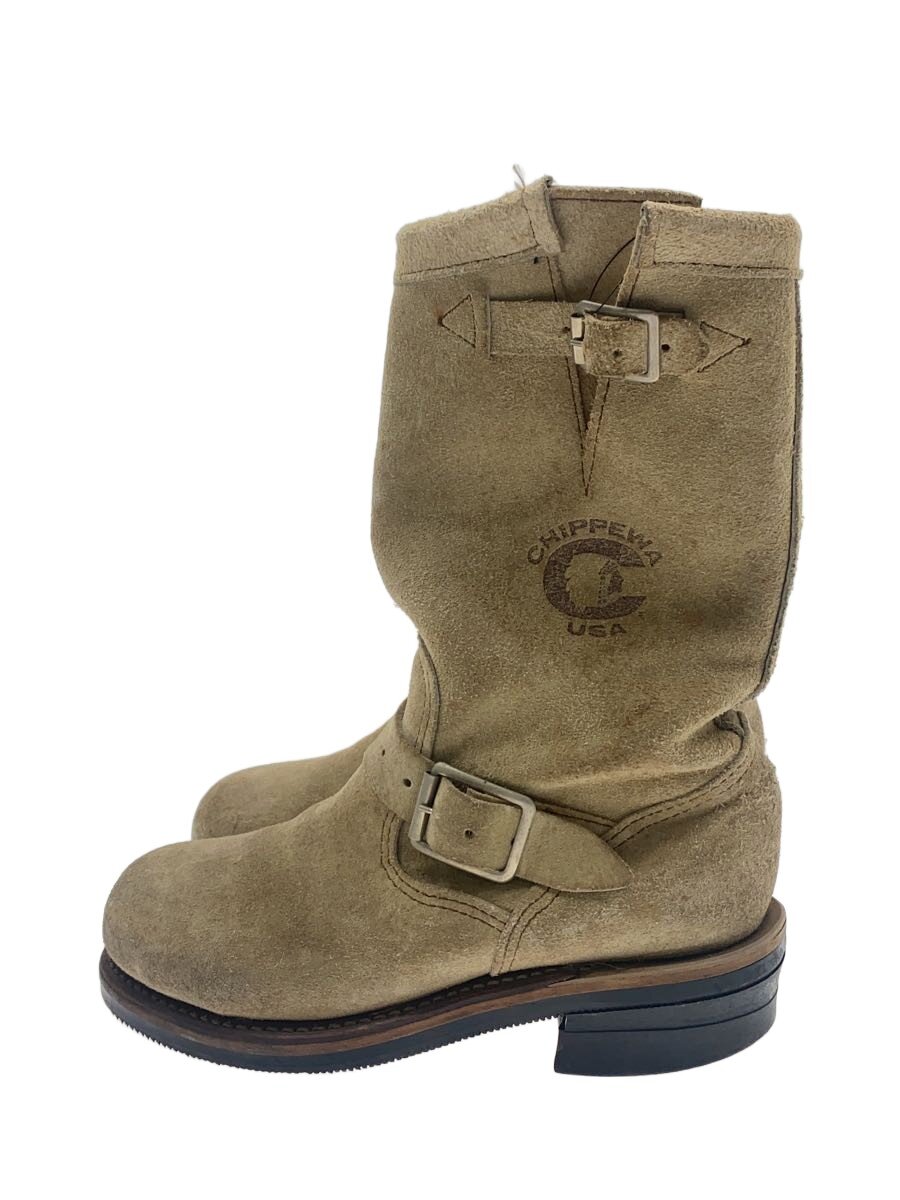【中古】CHIPPEWA◆エンジニアブーツ/5M/BEG/スウェード/90863L/ NULL 【シューズ】