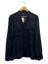 【中古】Needles◆Classic Shirt - Poly Chiffon/Floral/M/ポリエステル/ブラック/総柄【メンズウェア】