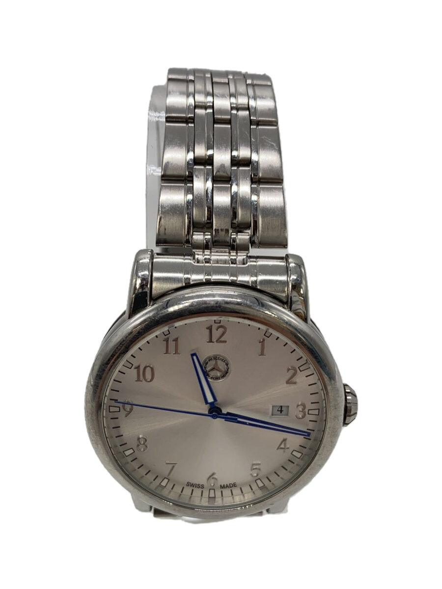 【中古】Mercedes-Bentz◆クォーツ腕時計/アナログ/ステンレス/WHT/SLV/SS【服飾雑貨他】
