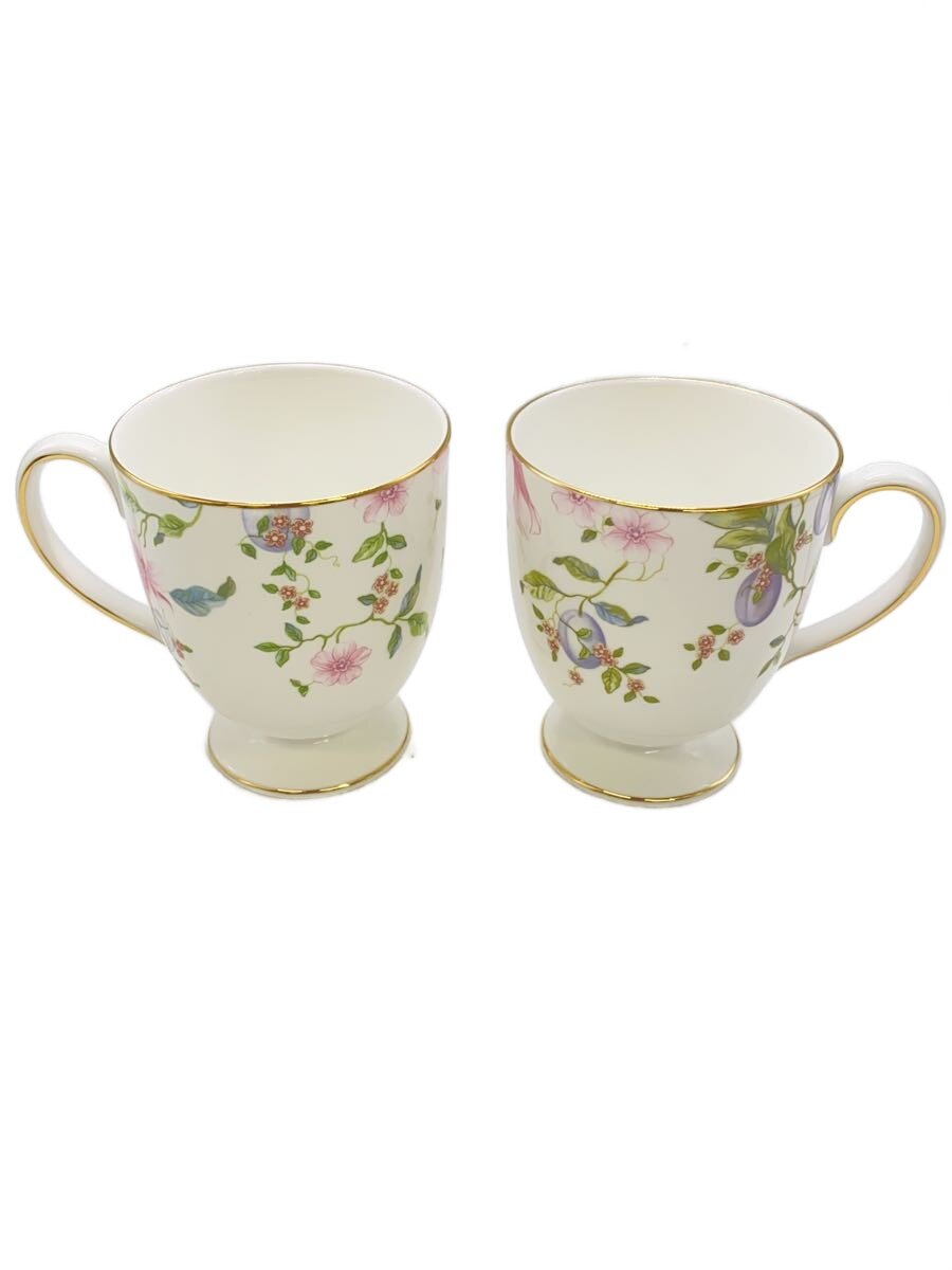 【中古】WEDGWOOD◆カップ&ソーサー/2点セット/WHT/スウィートプラム【キッチン用品】