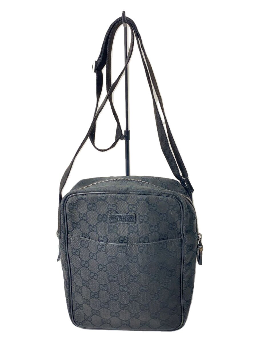 GUCCI - 【中古】GUCCI◆ショルダーバッグ_GGキャンバス/キャンバス/BLK/総柄【バッグ】