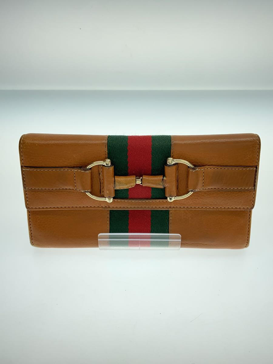 【中古】GUCCI◆ホースビット//長財布/レザー/BRW/無地/メンズ/245757・2067【服飾雑貨他】
