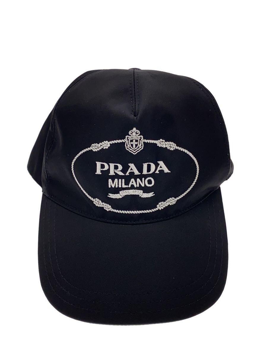【中古】PRADA◆キャップ/FREE/ナイロン/BLK/メンズ【服飾雑貨他】(4.0)