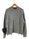 【中古】LOUIS VUITTON◆19AW/ワールドロゴジャガードニット/S/ウール/GRY/HHN89W//【メンズウェア】
