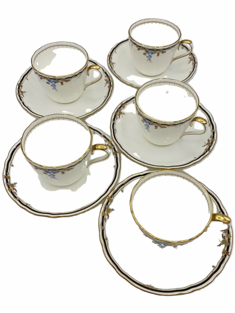 【中古】NARUMI◆カップ&ソーサー/5点セット/WHT【キッチン用品】