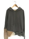 【中古】GREG LAUREN◆Fragment Hoodie/再構築/3/コットン/カーキ/CM315【メンズウェア】