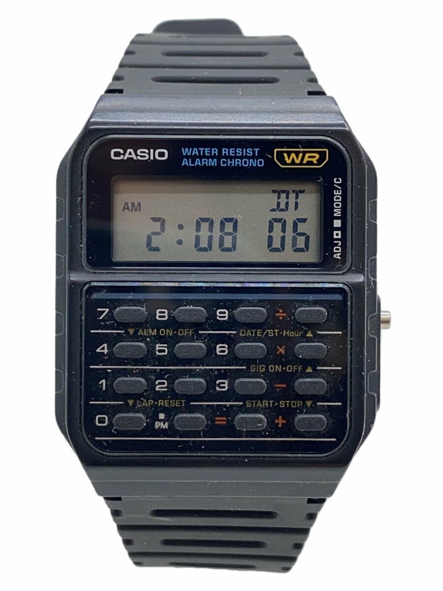 【中古】CASIO◆クォーツ腕時計/デジタル/BLK/BLK/CA-53W【服飾雑貨他】