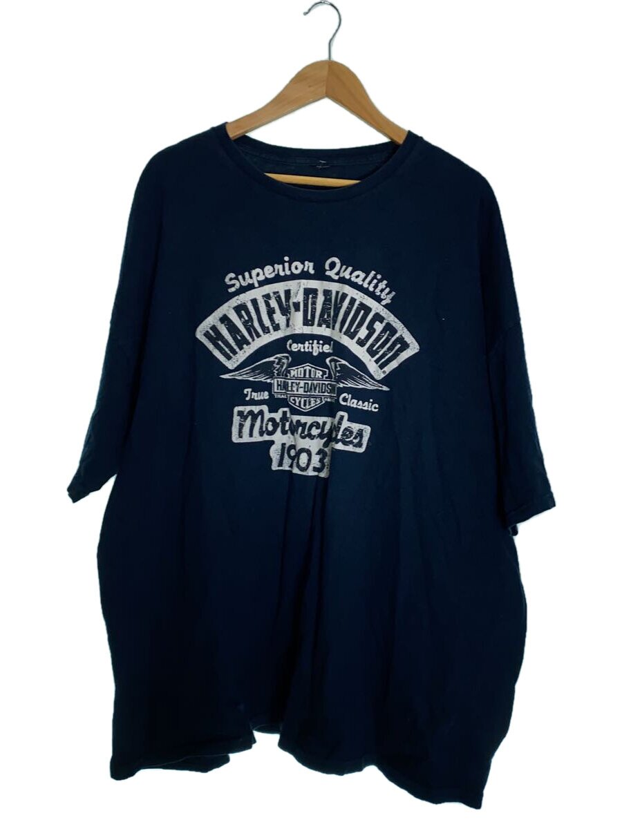 HARLEY DAVIDSON◆両面/HIDEOUT/Tシャツ/コットン/NVY