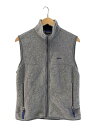 【中古】patagonia◆フリースベスト/M/ポリエステル/GRY【メンズウェア】