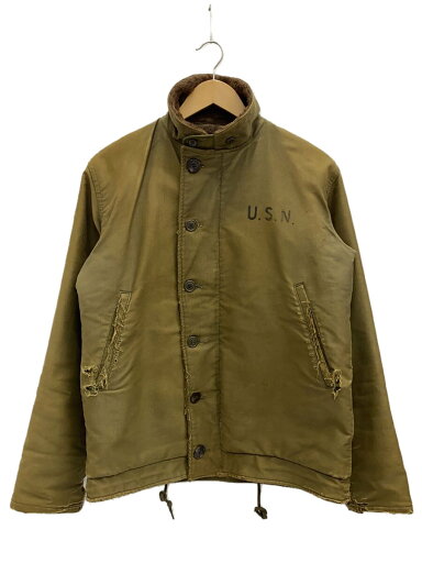 【中古】U.S.NAVY◆ジャケット/38/--/KHK/無地【メンズウェア】 【中古】U.S.NAVY◆ジャケット/38/--/KHK/無地【メンズウェア】
