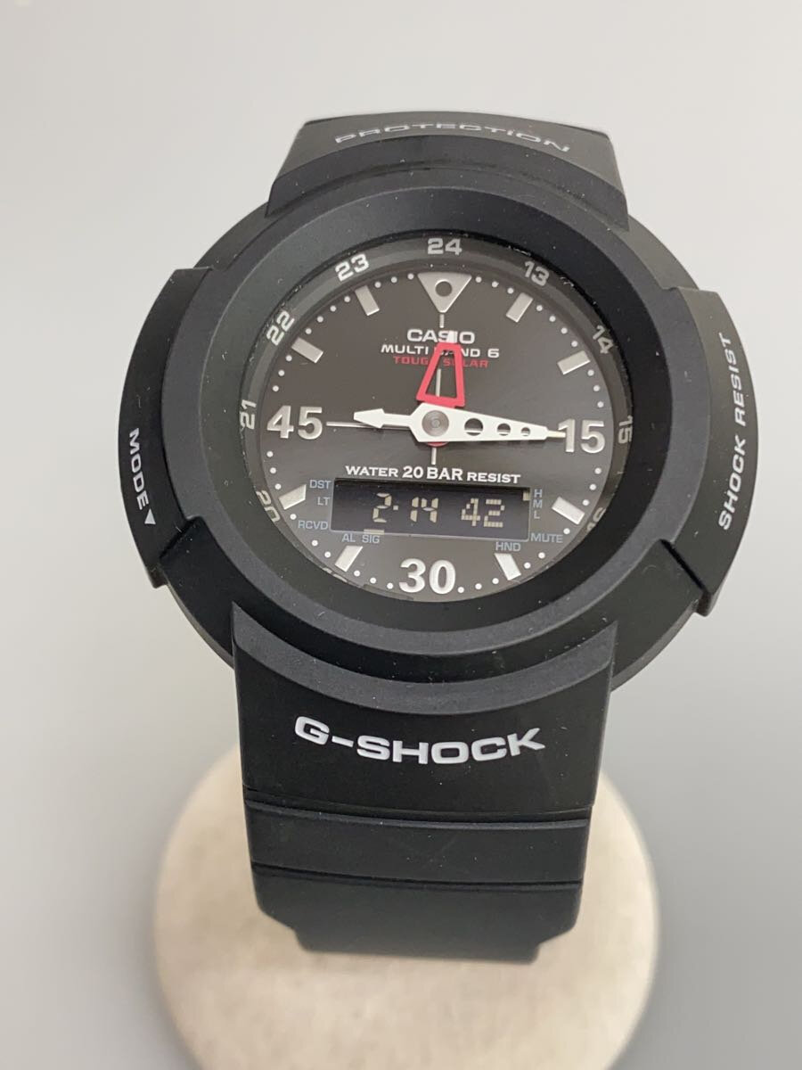 【中古】CASIO◆ソーラー腕時計_G-SHOCK/デジアナ/ラバー/ブラック/ブラック/AWG-M520-1AJF【服飾雑貨他】