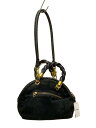 【中古】casselini◆ハンドバッグ/--/ブラック/ゴールド/無地【バッグ】