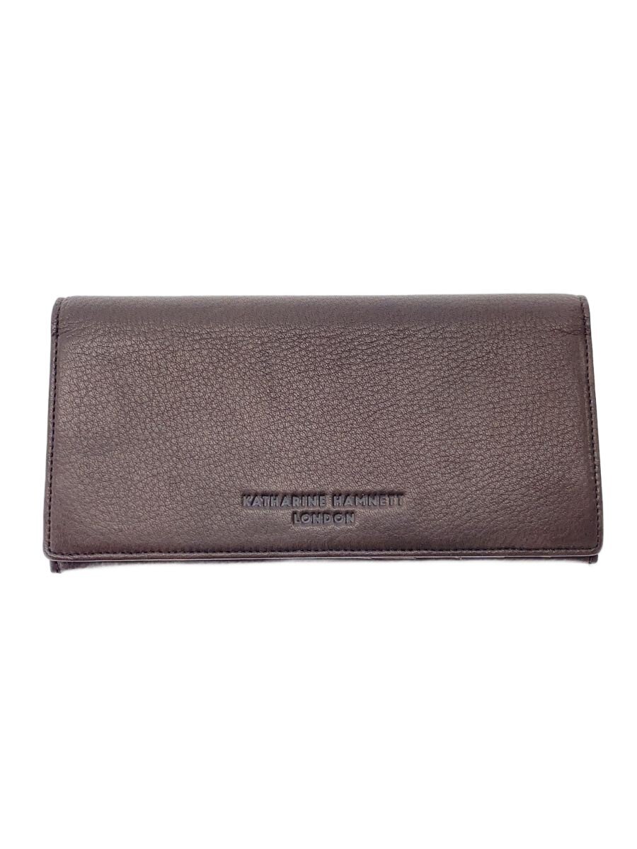 KATHARINE HAMNETT LONDON◆長財布/レザー/BRW/メンズ