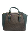 【中古】MICHAEL KORS◆ショルダーバッグ/PVC/BRW/総柄/ショルダー欠品【バッグ】(4)