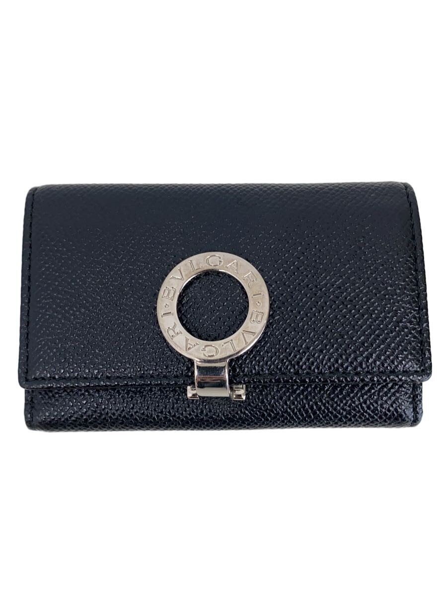 【中古】BVLGARI◆キーケース/レザー/BLK/無地/メンズ【服飾雑貨他】