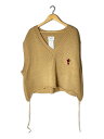【中古】doublet◆OVERSIZED BROKEN VEST/FREE/ウール/CML/18AW35KN20//【メンズウェア】