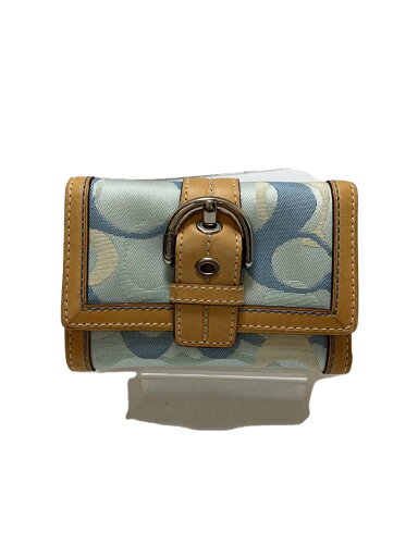 【中古】COACH◆3つ折り財布/キャンバス/BLU/総柄/レディース【服飾雑貨他】 【中古】COACH◆3つ折り財布/キャンバス/BLU/総柄/レディース【服飾雑貨他】