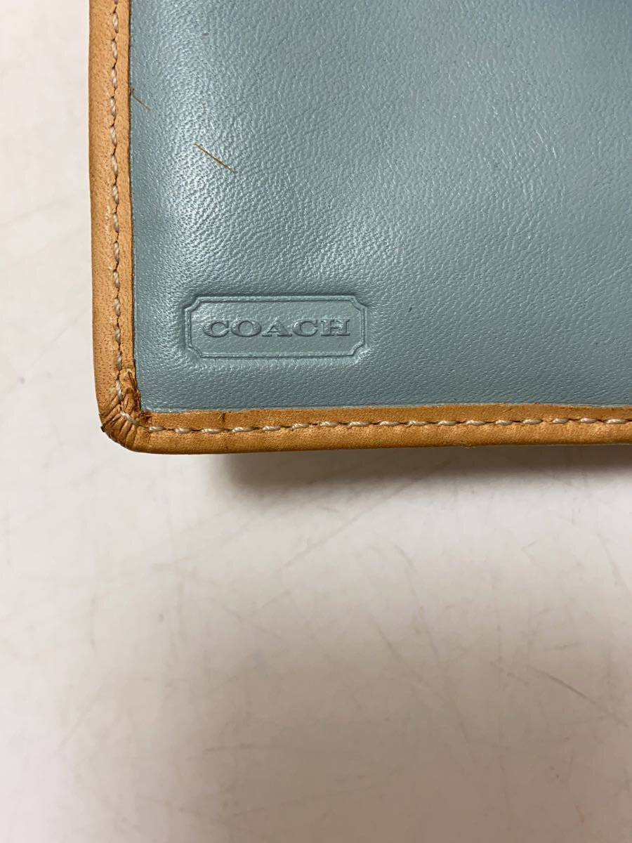 【中古】COACH◆3つ折り財布/キャンバス/BLU/総柄/レディース【服飾雑貨他】