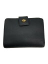 【中古】TORY BURCH◆TORY BURCH/2つ折り財布/レザー/BLK/無地/レディース【服飾雑貨他】