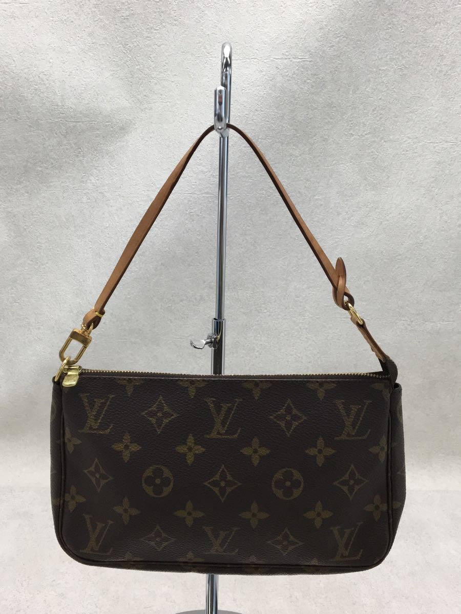 【中古】LOUIS VUITTON◆M51980/ポシェット・アクセソワール(OLD)_モノグラム_BRW/PVC/BRW【バッグ】