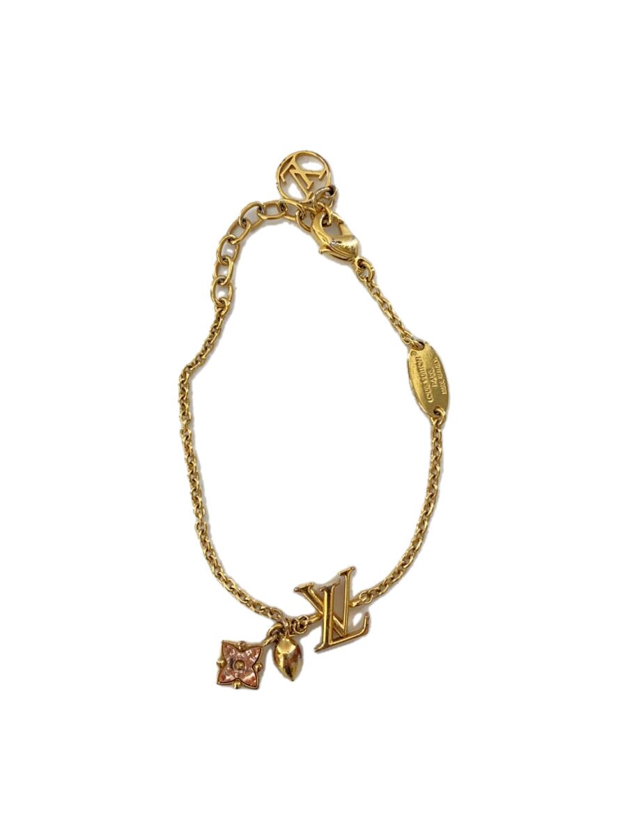【中古】LOUIS VUITTON◆ブラスレ・ルルグラム/フラワーモチーフ/ブレスレット/GLD/レディース/【服飾雑貨他】