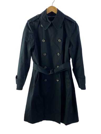【中古】RALPH LAUREN◆トレンチコート/11/コットン/ネイビー/無地【レディースウェア】 【中古】RALPH LAUREN◆トレンチコート/11/コットン/ネイビー/無地【レディースウェア】