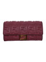 【中古】FENDI◆BAGUETTE/長財布/レザー/PNK/レディース/8M0251-AAJD-218-1335【服飾雑貨他】