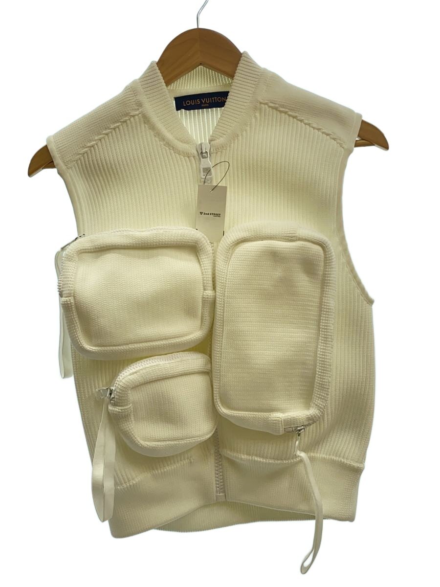 Rakuten - 【中古】LOUIS VUITTON◆19SS/リブユーティリティベスト/ベスト/XL/ポリエステル/WHT/RM192 TAP HHN71【メンズウェア】