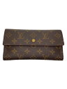 【中古】LOUIS VUITTON◆ポルト・トレゾール・インターナショナル_モノグラム・キャンバス_BRW/PVC/BRW/レディース【服飾雑貨他】