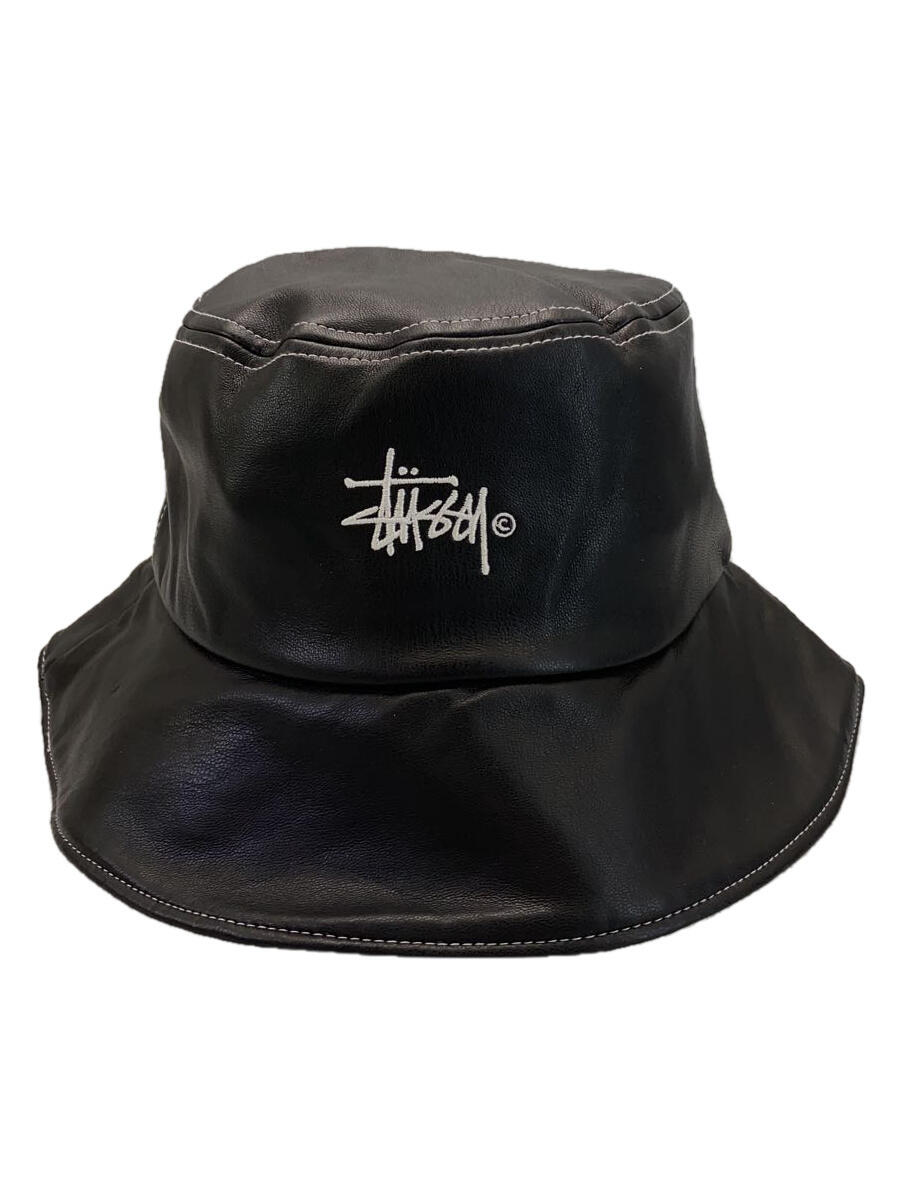 【中古】STUSSY◆ハット/--/BLK/無地/メ