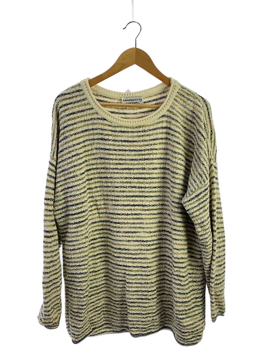 【中古】ABSOLUTELY COTTON/ニット・セーター(薄手)/--/コットン/IVO/ボーダー//【メンズウェア】