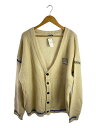 【中古】9090◆Angel Knit Cardigan/カーディガン(厚手)/L/アクリル/クリーム/NN1136【メンズウェア】