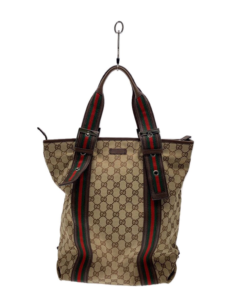 GUCCI - 【中古】GUCCI◆トートバッグ/キャンバス/CML/13186【バッグ】