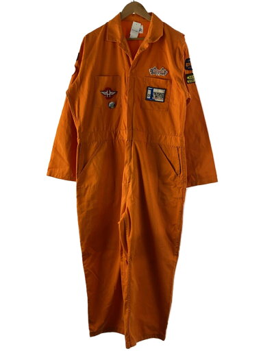 【中古】HOUSTON◆オールインワン/LL/コットン/ORN/つなぎ/ワッペン【メンズウェア】 【中古】HOUSTON◆オールインワン/LL/コットン/ORN/つなぎ/ワッペン【メンズウェア】
