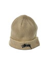 【中古】STUSSY◆ニットキャップ/--/アクリル/クリーム/メンズ【服飾雑貨他】
