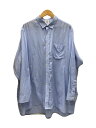 【中古】VETEMENTS◆18SS/長袖シャツ/XS/コットン/BLU/ストライプ/MSS18SH12【メンズウェア】