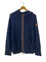 【中古】COACH◆着用感有/ニット/ジップパーカー/M/コットン/NVY/無地【メンズウェア】