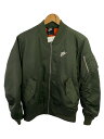 【中古】NIKE◆フライトジャケット/S/ポリエステル/GRN/CZ1671-380【メンズウェア】